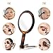 Beautifive Hand Mirror, Hand Held Mirrors with Adjustable Handle，1x/10x Magnifying Double Sided Handheld Makeup Mirror with Stand for Vanity Beauty Travel Table Shaving Bathroom Amber Color