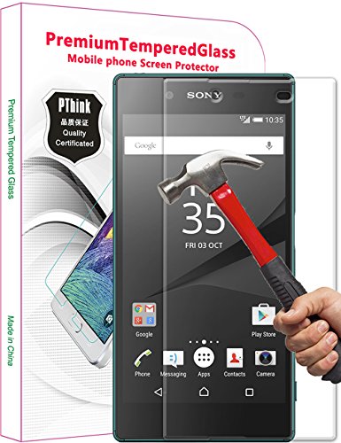 PThink Tempered Glass Screen Protector for Sony Xperia Z5 with 9H Hardness/Anti-scratch/Shatterproof/Fingerprint resistant (Sony Xperia Z5)