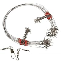 Outdoor & Sports,Dartphew 60/50/40/30/1 Pcs Fishing Wire Leader Trace With Snap Baits Minnow Lures,Double drop arms-7cm,Nylon coated stainless steel-70 cm,Fit Various Fishing Styles(Stainless) (30)