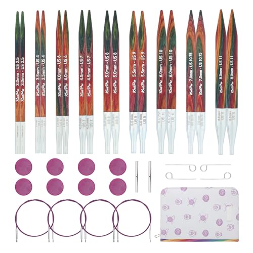 KnitPro Symfonie 2 Deluxe Interchangeable Needle Set 5 (13cm) | 9 Sizes (3mm to 8mm)