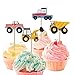 YunKo Cupcake Toppers Cake Decorative Toppers Cupcake Decorating Tools for Party (Truck 24 pcs)