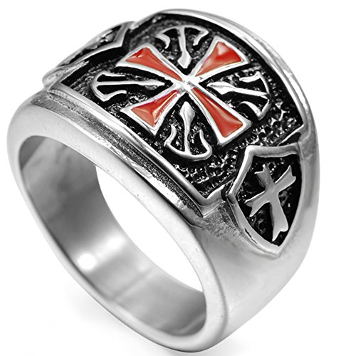 Jude Jewelers Stainless Steel Crusader Cross Ring (9)