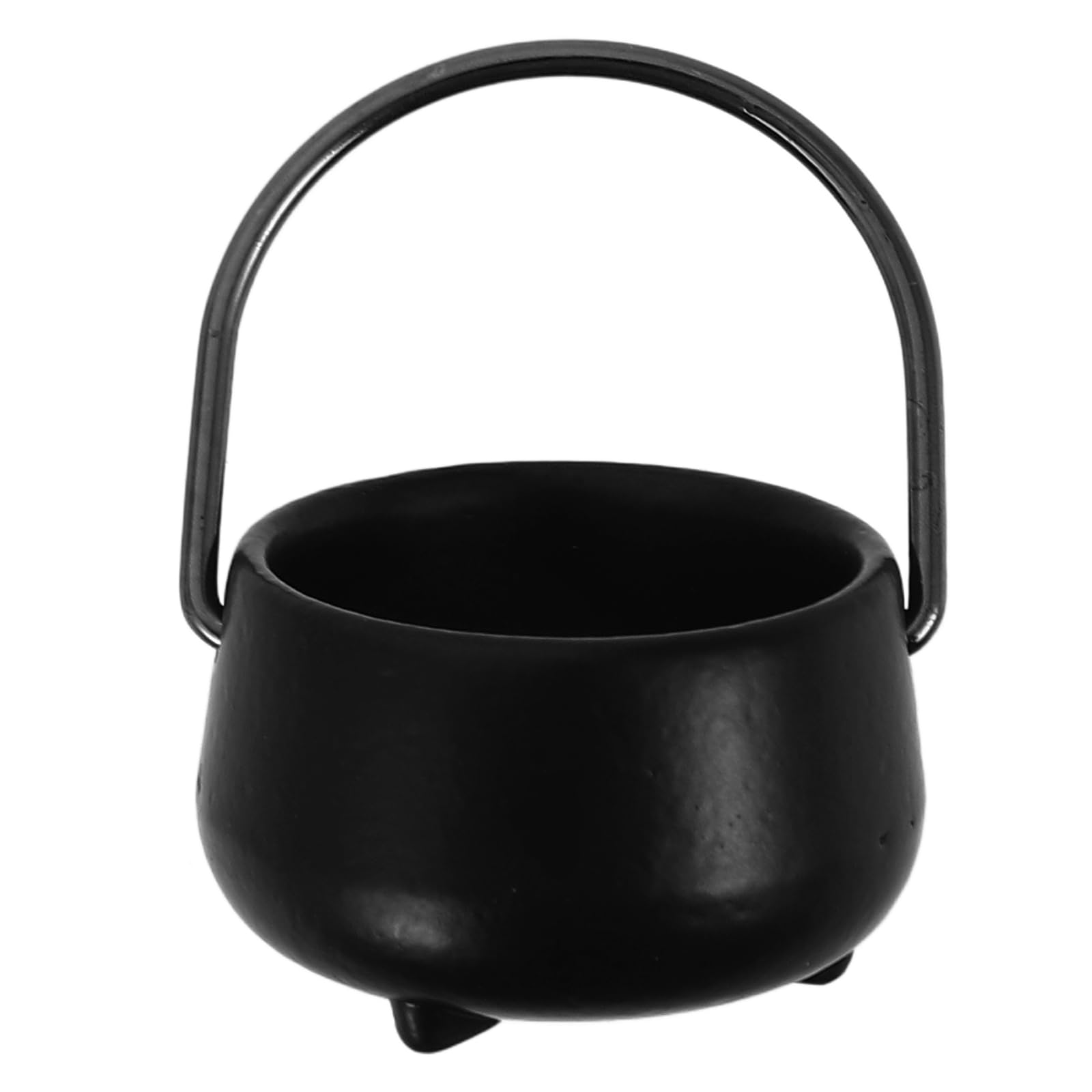 UPKOCH Halloween Witch Boiler Candy Cauldron Kettles Miniature Decorative Cauldron Plastic Black Classic Style 1:12 Scale Miniature Toy Furnishing
