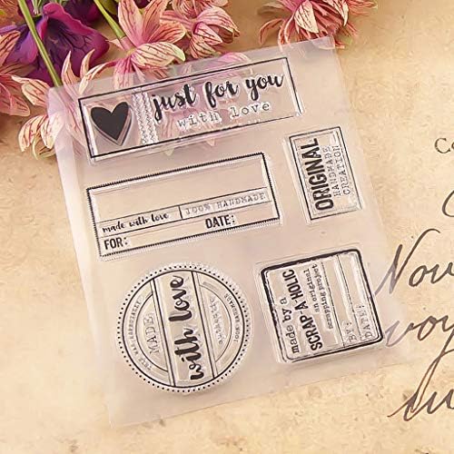 Clear Silicone Stamp/Seal,Transparent Stamp Silicone Seal DIY Clip Art Album Decoration for Cards Making 12×10.5cm (E)