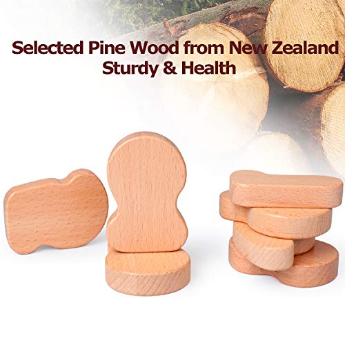 Learning Games Jigsaw Puzzle Best Christmas Gift for 1 2 3 Yeas Old Boy Girl Toddler Toy, Wooden Learning Toy with 10 Geometric Blocks Preschool Sorting & Stacking Toys Parent-Child Interaction Toys - Thumbnail 4