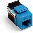 Leviton 5G108-BL5 GigaMax 5E QuickPort Connector, Cat 5E, Blue, 25-Pack