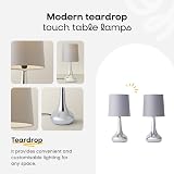MiniSun Modern Copper Teardrop Touch Table Lamps Set of 2 with Black Fabric view 2