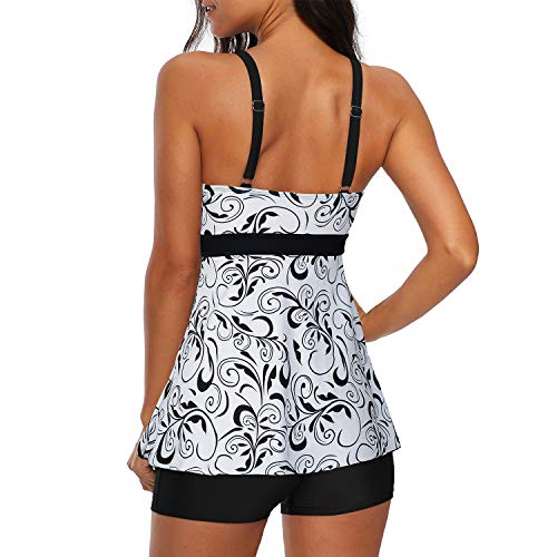 Zando 2 Piece Bathing Suits for Women Long Torso Swimsuits Tummy Control Tankini with Boyshort