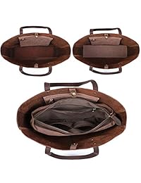 S-ZONE - Bolso bandolera de piel para mujer con bolsa extraíble