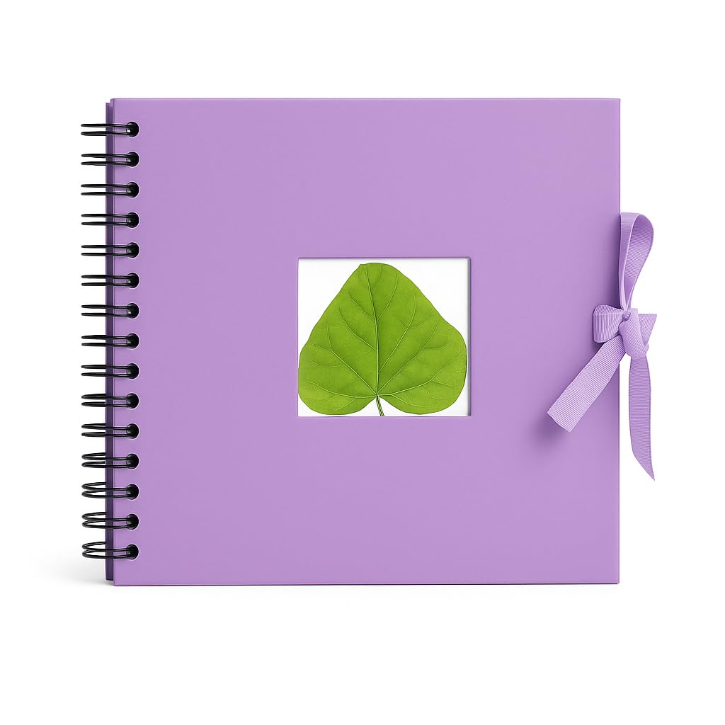 Arpan Photo Album Scrapbook DIY Memory Book Spiral Bound 50 Cream Pages 25 Sheets With Cut-Out Window Wedding Gift Guest Book