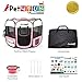 PicassoTiles PET4FUN PN935/PN945 Portable Pet Puppy Dog Cat Playpen Crates Kennel w/Water Resistant 600D Oxford, 210D Nylon, Carrying Bag, Collapsible Bowl, Removable Mesh Cover 2 Sizes