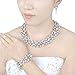 EVER FAITH Austrian Crystal Bridal Cream Simulated Pearl Leaf Jewelry Set Clear Silver-Tone