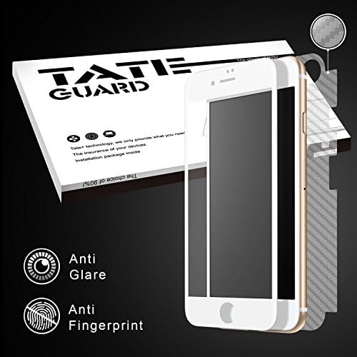 [Super smooth for APP winner &amp; 3D Curve Fit] Tateguard Iphone 7 tempered glass screen protector [Matte surface and full bending coverage][White tooling]