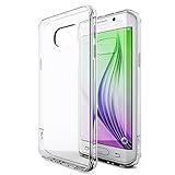 Galaxy S6 Edge Case, Enther® [Ultimate Cushion] Slim Scratch / Dust Proof Hybrid Transparent Clear Case with Shock Absorb Trim Bumper - Authentic Retail Packaging - for Samsung Galaxy S6 Edge