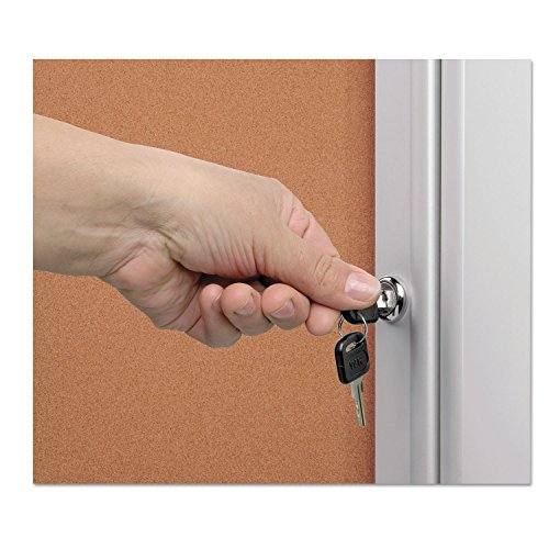 MasterVision VT630101690 Slim-Line Enclosed Cork Bulletin Board, 28 x 38, Aluminum Case