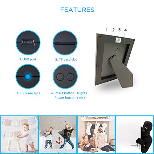 WiFi Hidden Camera WiFi Photo Frame,Mini Spy Camera with Night Vision, Wireless Nanny Cam HD 1080P with Motion Detection for Home Security Camera, USB Charger