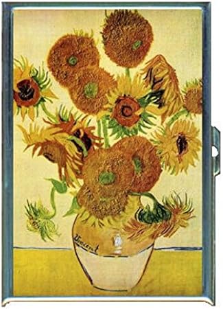 Amazon Com Vincent Van Gogh Sunflowers Vase Stainless Steel Id Or Cigarettes Case King Size Or 100mm Office Products