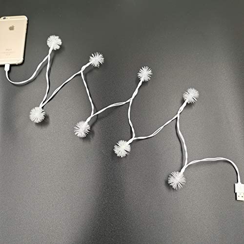 WIND Snowball Shaped LED Christmas Light Phone Charger Cord USB