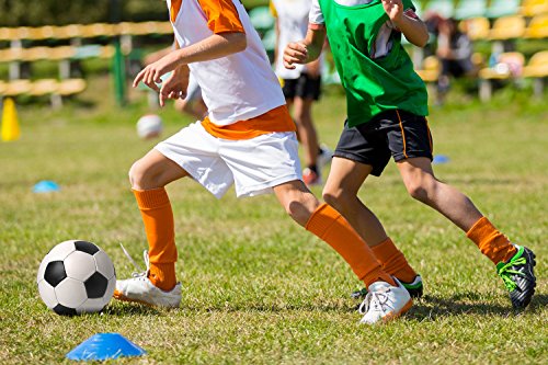 Reehut (Set of 25) Agility Disc Cone with FREE USER E-BOOK & Plastic Holder - Perfect For Soccer, Football & Any Ball Game To Mark - Disc Mini Training Cones - Field Markers - red - Thumbnail 4