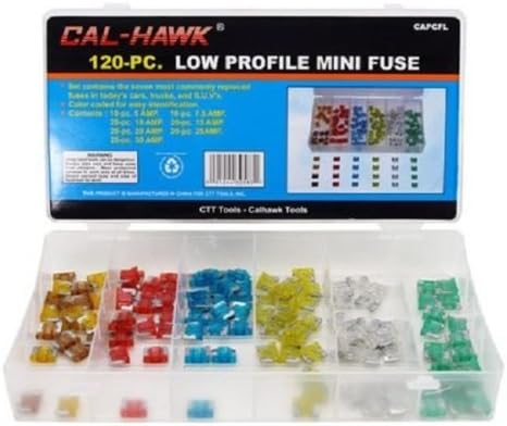 120pc Low Profile Mini Blade Fuse Assortment Set Auto Car Truck ATM