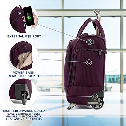 Travelpro Crew VersapackRolling Underseat Carryon Bag, Perfect Plum