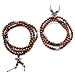Top Plaza Unisex 108 Natural Wood 6mm 8mm Beads Bracelet Meditation Buddhist Rosary Mala Necklace (6mm Cat's Eye Sandalwood #1)