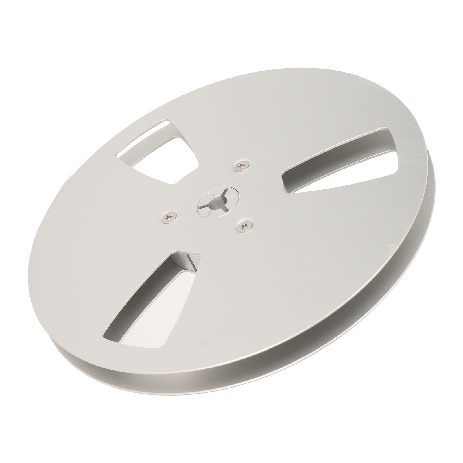 1/4 7 Inch Empty Tape Reel,3 Holes Aluminum Alloy Empty Reel Opening Machine Part Takeup Reel for Reel to Reel Tape Players (Silver)