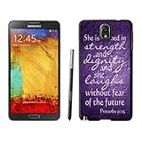 Zhongshen Galaxy Note 3 Case,Samsung Galaxy Note 3 Protective S View Coer Protective Case Bible Proverbs 31 25 She is clothed with strength and dignity Samsung Galaxy Note 3 Case Black Cover