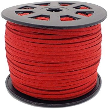 3mm Flat Faux Suede Cord - Red - 5m