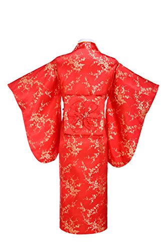 Joy Bridalc Women's Kimono Robe Japanese Traditional Brocade Cosplay Costume,red Plum