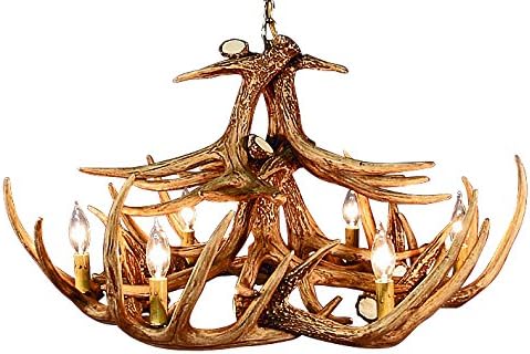 Rustic White Tail 12 Antler Chandelier with 6 Lights