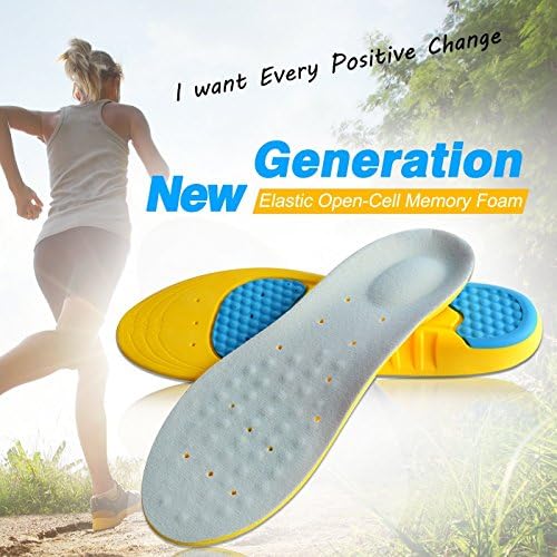 PU Support Sports Insoles Memory Foam Breathable Odor-Free Unique Massage System Gel Impact Buffer Sports Enhancement Massaging Running and Hiking