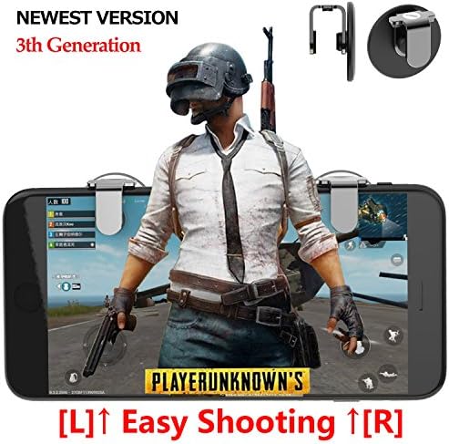 Metal Mobile Game Controller, HLG Fire Button Aim Key Buttons L1R1 for PUBG/Rules of Survival/Fortnite/Survivor Royale/Critical Ops,Cell Phone Game Shooter Controller for Android IOS(1 pair 1R1L)
