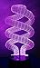 Spiral Tornado 3D Night Light LED Illusion Lamp Bedside Desk Table Lamp, Loveboat 7 Color Changing Lights with Acrylic Flat and ABS Base and USB Charger as Home Decor