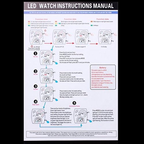 led watch instructions manual