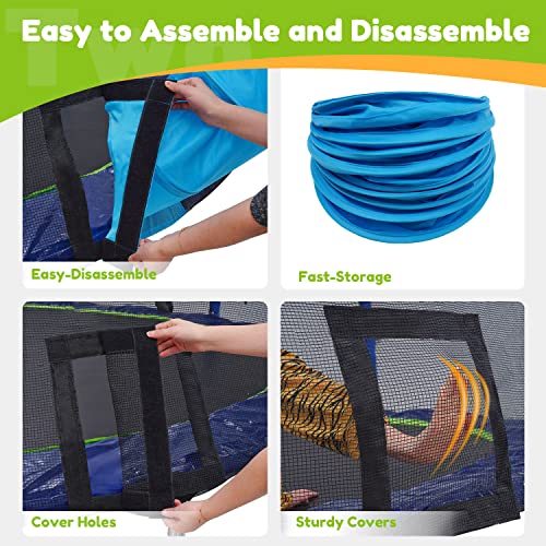 Zupapa NoGap Design 16 15 14 12 10 8FT Trampoline for Kids with Safety Enclosure Net 425LBS