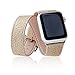 Apple Watch Band,Thankscase 38mm Double Tour Genuine Leather Strap Wrist Band Replacement,Top quality Metal Clasp for Apple Watch All Models Only fit 38mm.(Gold L)