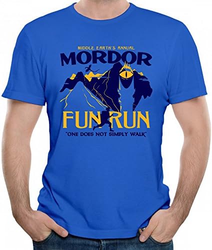 Zeyanzehong Mordor Fun Run Graphic Men T Shirt Blue XL