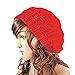 QMY Slouchy Beanie Winter Lady Women Baggy Beret Chunky Knit Knitted Braided Beanie Hat Ski Cap (Red)