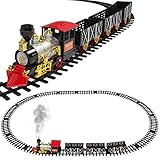Best Choice Products Kids Classic Battery Operated Electric Railway Train Car Track Set for Play Toy, Decor w/ Real Smoke, Music, Lights - Multicolor