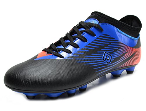 DREAM PAIRS 160861-K Boy's Athletic Lace up Outdoor Light Weight Running Soccer Sport Cleats Shoes(Toddler/Little Kid/Big Kid) Black Roy ORAN Size 2