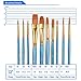 BOSOBO Paint Brush Sets, 6 Pack 60 Pcs Pointed-Round Tip Paintbrushes Nylon Hair Artist Acrylic Paint Brushes for Acrylic Watercolor Oil, Face Art, Model, Miniature Detailing & Rock Painting, Blue