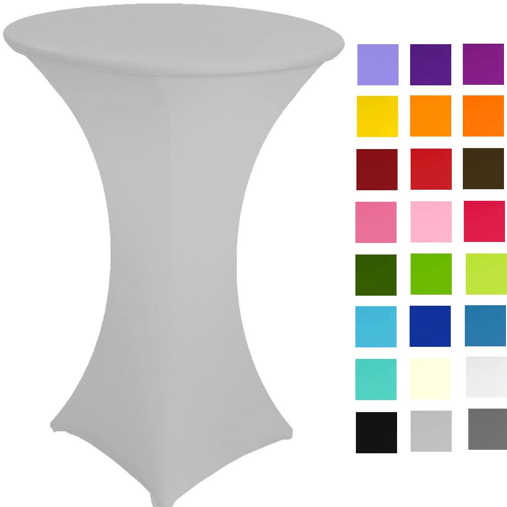 Spandex Poseur Table stretch Cover Cocktail Tablecloth Ø 60 cm 4 legs (grey light)