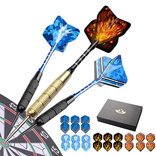 Migargle 12 Pack Steel Tip Darts Set 20 Grams with Nonslip Iron Barrel + Aluminum Dart Shafts + 4 Style Flights + Darts Sharpener + Darts Tool and Case - Thumbnail 6