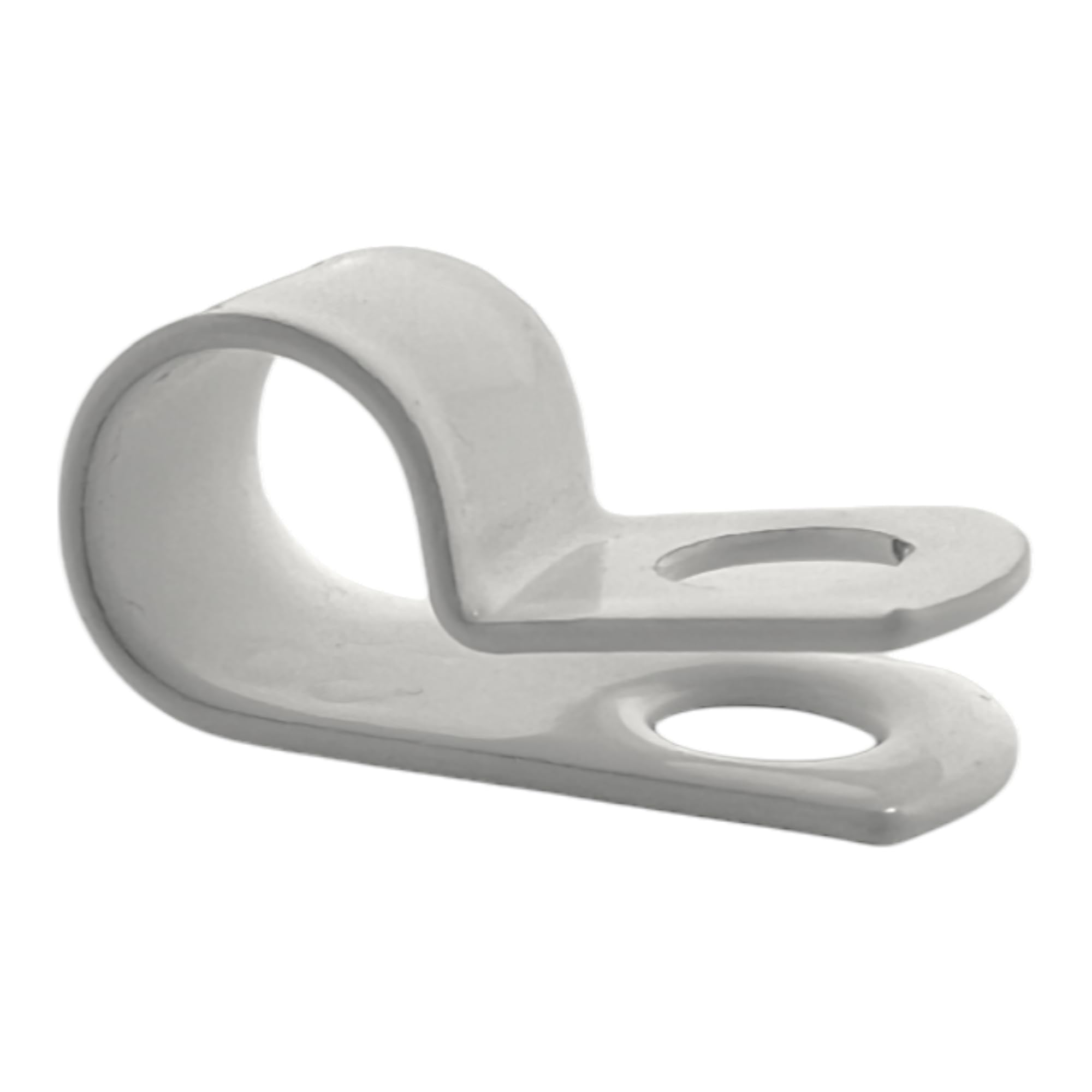 Evoges 7+mm White Pyro Soft Skin LSF Low Smoke & Fumes Cable P Clips, Pack of 50