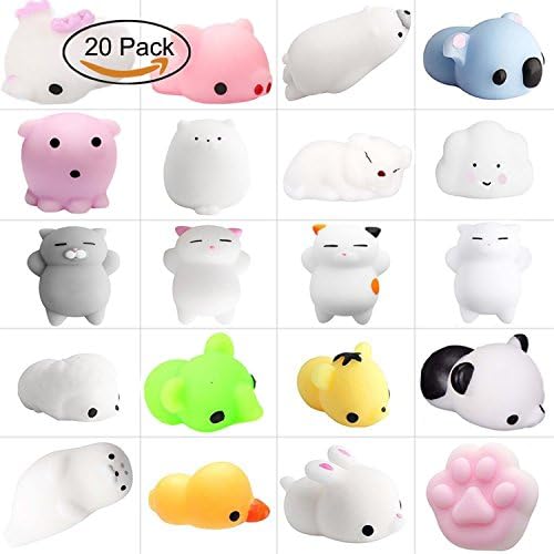 20 Packs of Hand toys Kawaii Cute Slow Rising Animal Squeeze Kids Toy Gift Colorful Animals