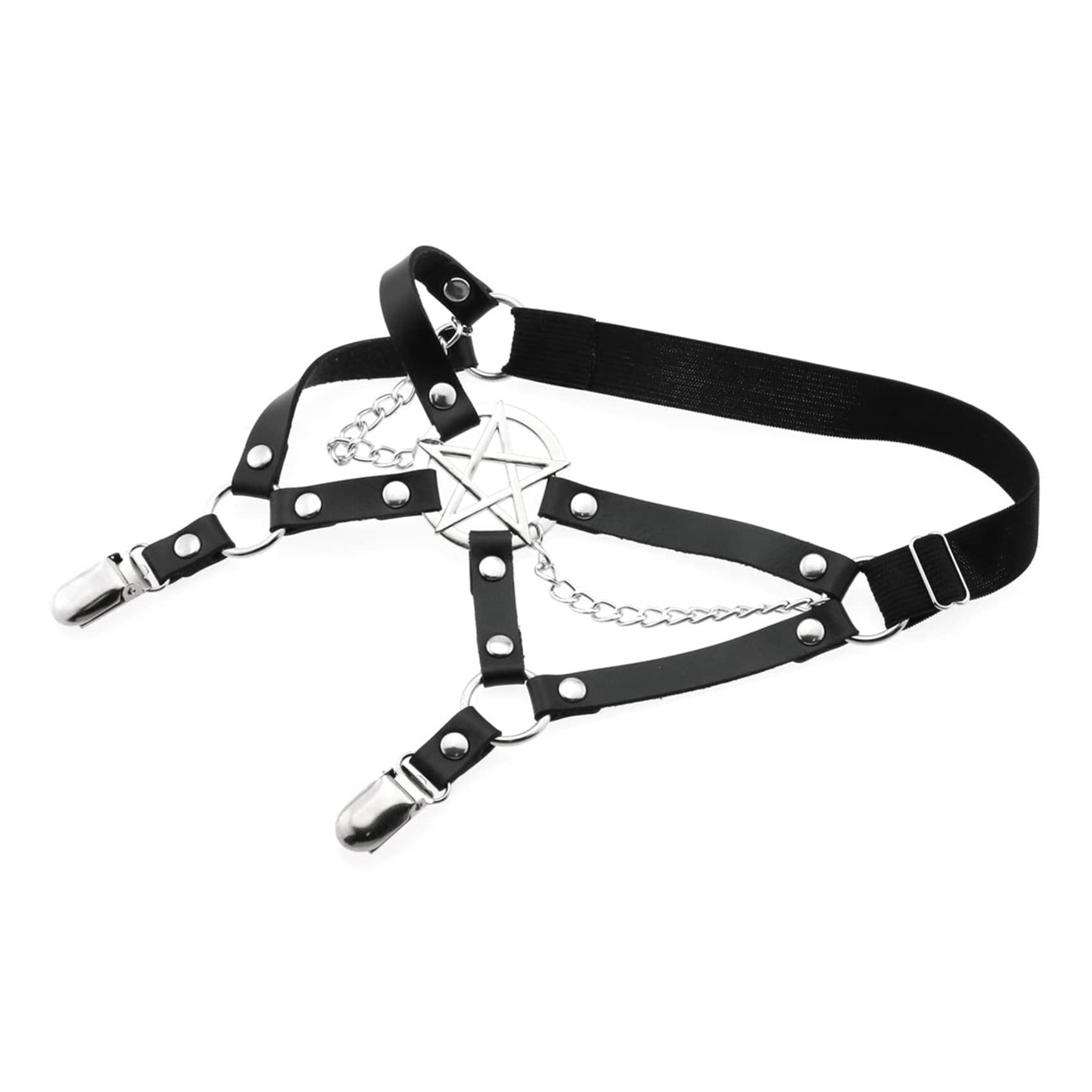 alisikee 2PCs Adjustable Leg Garter with Anti-Slip Clips, Elastic Thigh Garters for Girls Birthday Valentine Gift