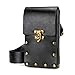 Steampunk Hiking Waist Bag Dark Brown Women's Multifunction Fashion Trumpet Postman Messenger Bag Men Belt Bag Mobile Phone Outdoor Bag (Black)