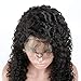 Ysdidwigs 360 Lace Frontal Wigs Deep Curly 150% Density Human Hair Wigs for Black Women with Baby Hair Natural Color 16 inch