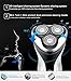 NPET Electric Shaver for Men, USB Rechargeable Electric Razor, IPX7 Waterproof Wet & Dry Rotary Cordless shavers with Pop-up Beard Trimmer - Silver Black